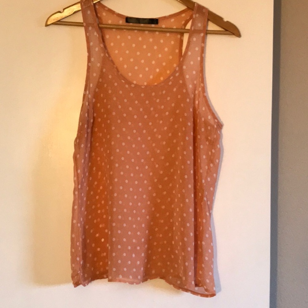 Sheer peach flouncy tank